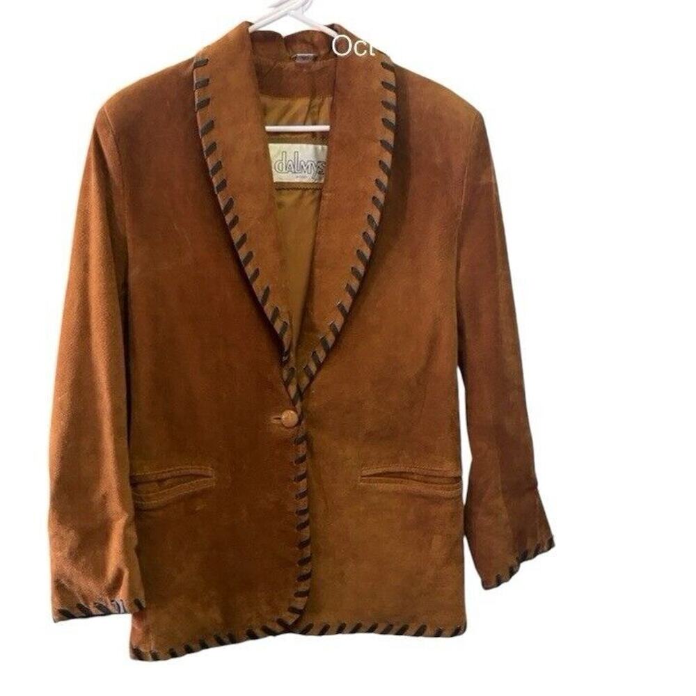 Brown Suede Blazer Jacket - Women's Rustic Brown